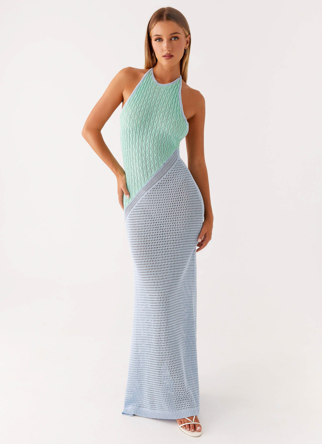 Caspa Crochet Maxi Dress - Multi